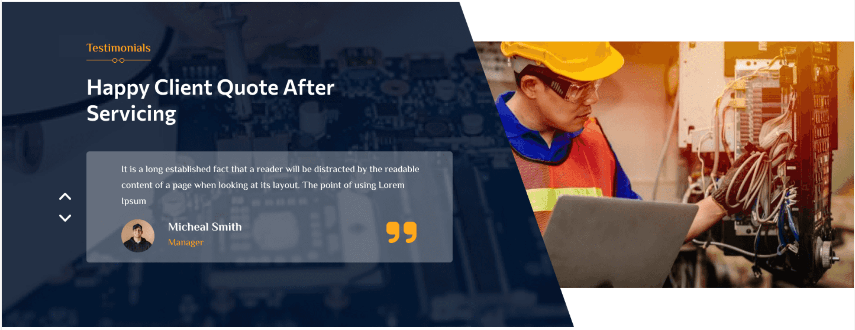 Technician working on equipment